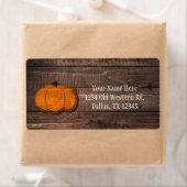 素朴な木製のパンプキン ハロウィン 秋の招待状 ラベル (インサイチュ)