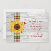 素朴な木製のヒマワリのトナカイのクリスマスカード 招待状 (裏面)