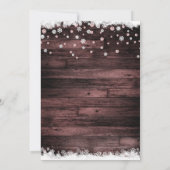 素朴な木製のピンクのバラの雪の冬のスイート16パーティー 招待状 (裏面)