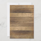 素朴な木製のメイソンジャーとひまわりとランタンと結婚式 招待状 (裏面)