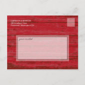 素朴な木製のメイソンジャーとライトのSave the Date 案内ポストカード (裏面)