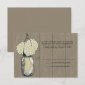 素朴な木製のメイソンジャー ハイドランジア  RSVP (正面/裏面)