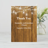 素朴な木製のメイソンジャー ハンギングライト ありがとうございます 招待状 (スタンド正面)