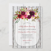 素朴な木製のメイソンジャー ベビーシャワー招待状 招待状 (正面)