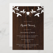 素朴な木製のリースのブライダルシャワー招待状 招待状 (正面/裏面)