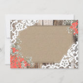 素朴な木製のレースのベビーの呼吸ハートは感謝していしています サンキューカード (裏面)