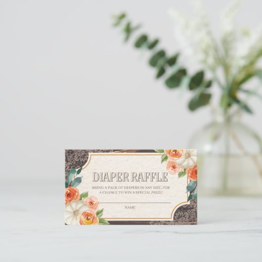 素朴な木製のレースの秋のおむつのラッフルのエンクロージャカード エンクロージャーカード (スタンド正面)