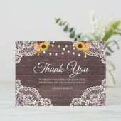 素朴な木製のレースの秋のサンキューカード サンキューカード (スタンド正面)