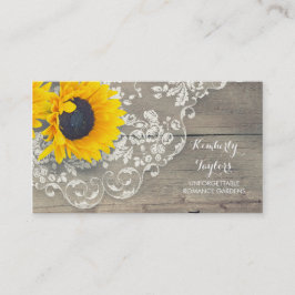 素朴な木製のヴィンテージLaveおよびヒマワリの国 名刺