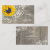 素朴な木製のヴィンテージLaveおよびヒマワリの国 名刺 (正面/裏面)