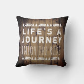 素朴な木製のヴィンテージRVのキャンピングカーのWanderlustの引用文 クッション (裏面)