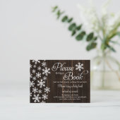 素朴な木製の冬のベビーシャワーは本を持って来ます エンクロージャーカード (スタンド正面)