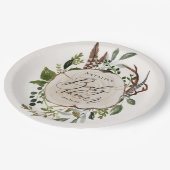 素朴な木製の切れのベビーシャワーのパーティー ペーパープレート (アングル)