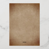 素朴な木製の古い紙のスクリプト クリスマスをおめでとう 箔シーズンカード (裏面)