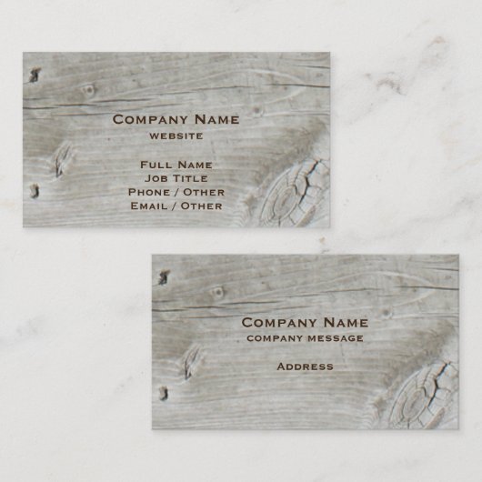 素朴な木製の名刺 名刺 (正面/裏面)