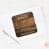 素朴な木製の商品ラベル スクエアシール (封筒)