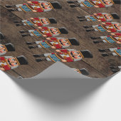 素朴な木製の国のクリスマスのくるみ割り ラッピングペーパー (角)