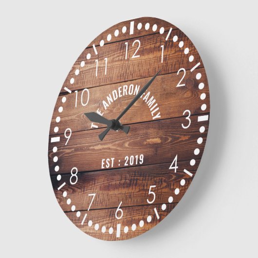 素朴な木製の国木家族の農場の家 ラージ壁時計 (傾斜)
