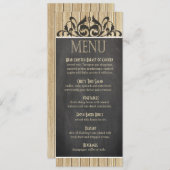 素朴な木製の夕食メニュー|ブロンドの黒板 メニュー (正面/裏面)