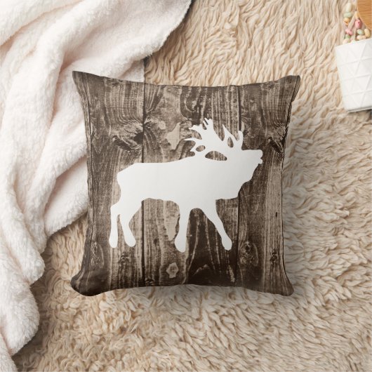素朴な木製の小屋の装飾用クッションのBuglingのオオシカ クッション (ブランケット)