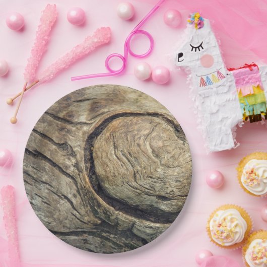 素朴な木製の年輪の使い捨て可能な紙皿 ペーパープレート (パーティー)