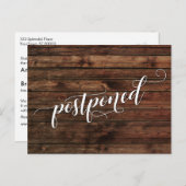 素朴な木製の延期された結婚発表 ポストカード (正面/裏面)