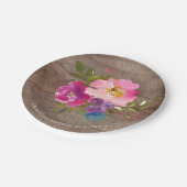 素朴な木製の春の花のシャワー7"プレート ペーパープレート (アングル)