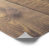 素朴な木製の板 白い世界地図 ポスター (角)