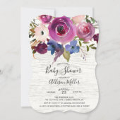 素朴な木製の梅の花のベイビーシャワー招待状 招待状 (正面)