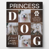 素朴な木製の犬のメモリアル写真 フォトプラーク (正面)