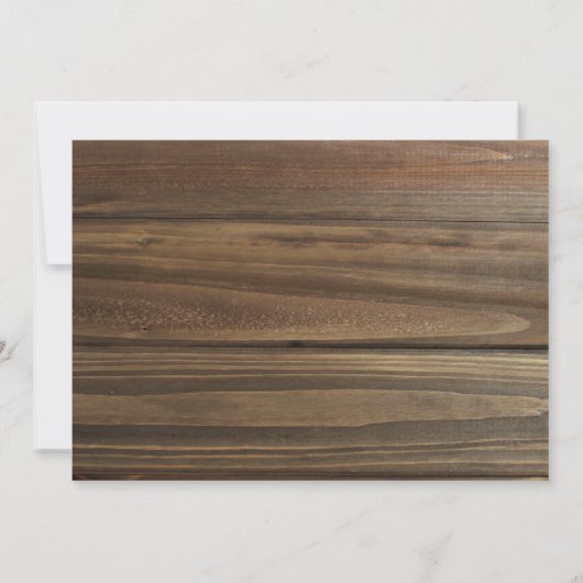 素朴な木製の男の子の誕生の発表のスナップショット写真 案内状 (裏面)