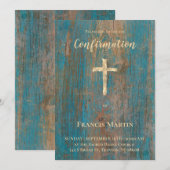 素朴な木製の確認 招待状 (正面/裏面)