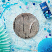 素朴な木製の穀物のデザインの紙皿 ペーパープレート (パーティー)