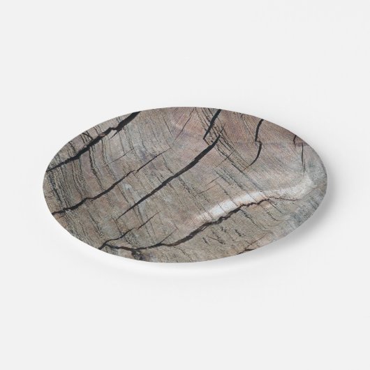 素朴な木製の穀物のデザインの紙皿 ペーパープレート (アングル)