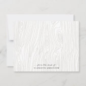 素朴な木製の穀物のパーソナライズな文房具 ノートカード (正面)