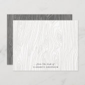 素朴な木製の穀物のパーソナライズな文房具 ノートカード (正面/裏面)