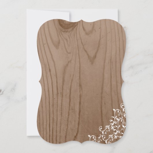 素朴な木製の穀物のブライダルシャワー招待状 招待状 (裏面)