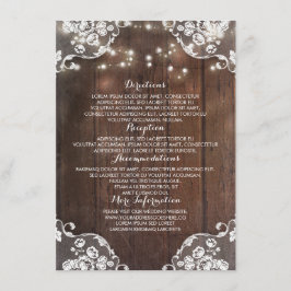 素朴な木製の納屋のひもは結婚式情報をつけます エンクロージャーカード