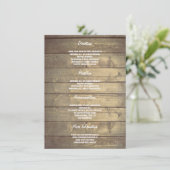 素朴な木製の結婚式 詳細情報 エンクロージャーカード (スタンド正面)