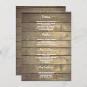 素朴な木製の結婚式 詳細情報 エンクロージャーカード (正面/裏面)