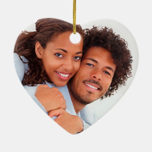 素朴な木製の線条細工の結婚式の写真|の灰色 セラミックオーナメント (裏面)