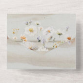 素朴な木製の花の オールインワン招待状 (裏面)