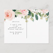 素朴な木製の花柄はです名誉のある私の女中決定します 案内ポストカード (裏面)