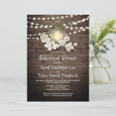 素朴な木製の花模様のランタン照明 リハーサルディナー 招待状 (スタンド正面)