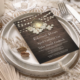 素朴な木製の花模様のランタン照明 リハーサルディナー 招待状