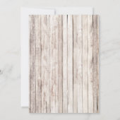 素朴な木製の花飾りとバラのカントリーウェディング招待状 招待状 (裏面)