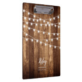 素朴な木製の豆電球のパーソナライズなかわいらしい クリップボード (右)