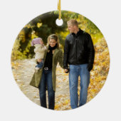 素朴な木製の豆電球の新生児のギフトの姓 セラミックオーナメント (裏面)