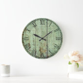 素朴な木製の質 ラージ壁時計 (ホーム)