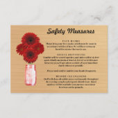 素朴な木製の赤い花のマソンジャー安全対策 エンクロージャーカード (正面)